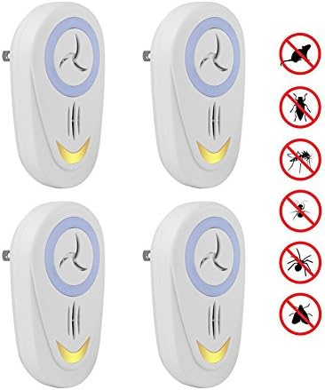 Pest Control Ultrasonic Repeller, SOUBUN Mouse Repellent Electronic Plug In Bug Repellent for Home Use - Repel Mouse, Spiders, Mosquitoes, Bed Bugs, Roaches, Flies, Ants (4 Packs, White)