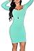 LaSuiveur Womens Long Sleeves Crewneck Bodycon Bandage Midi Evening Dresses