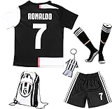 BIRDBOX Youth Sportswear C.Ronaldo 7 Kids Home Soccer Jersey/Shorts Bag Keychain Football Socks Set