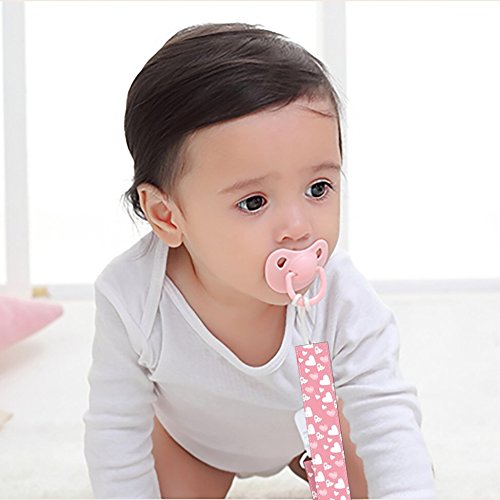 Pacifier Clips 4 Pack Baby Pacifier Holder for Girls Plastic Teething