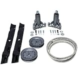 42" Craftsman LT1000 LT2000 Rebuild Kit Spindles Pulleys Kevlar Belt Oregon Blades 130794 134149 173436 144959