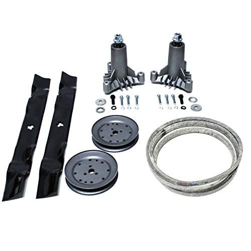 42" Craftsman LT1000 LT2000 Rebuild Kit Spindles Pulleys Kevlar Belt Oregon Blades 130794 134149 173436 144959