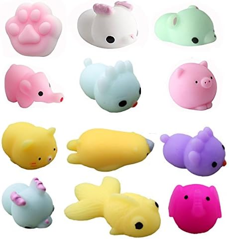 Dutoz 12 Pcs Kawaii Animal Squishies Mochi Squeeze Toys to Reduce Stress For Kids Adults