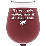 If The Cat Is Home Funny Wine Glass - Best Christmas Gifts For Pet Lover or Owner - Unique Gift For Men and Women Him or Her - Birthday Present Idea For Mom, Dad, Girlfriend, Boyfriend, Friend