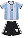 FWC Argentina Home Messi 10 futbol football soccer jersey & short (6-7 years)
