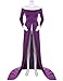 Maternity White Gowns Split Front Photography Dress for Photo Shoot,Purple(cotton),Large