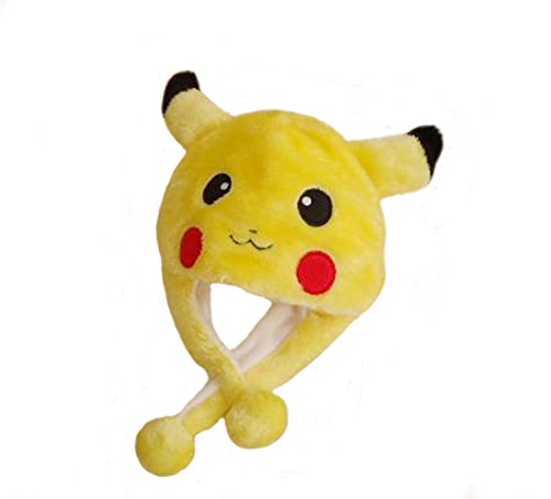 Tonwhar Cartoon Animal Fluffy Plush Hat Pikachu Cosplay Aviator Hat