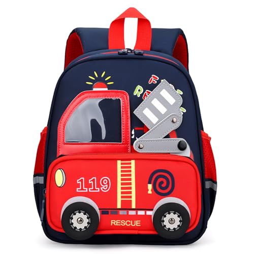 PROTAURI Children's Backpack with Chest Straps, 360° Reflective Waterproof and Lightweight, Children's Backpack Passend für DIN A4 2-6 Jahre, 10.6 L, Navy blue, Traditional Backpacks