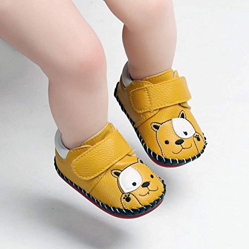 image for SOFMUO Baby Girls Boys Pu Leather Sneakers Anti-Slip Rubber Sole Carto