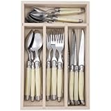 Laguiole Jean Dubost 24 Piece Flatware set (knives, spoons, forks)-Ivory