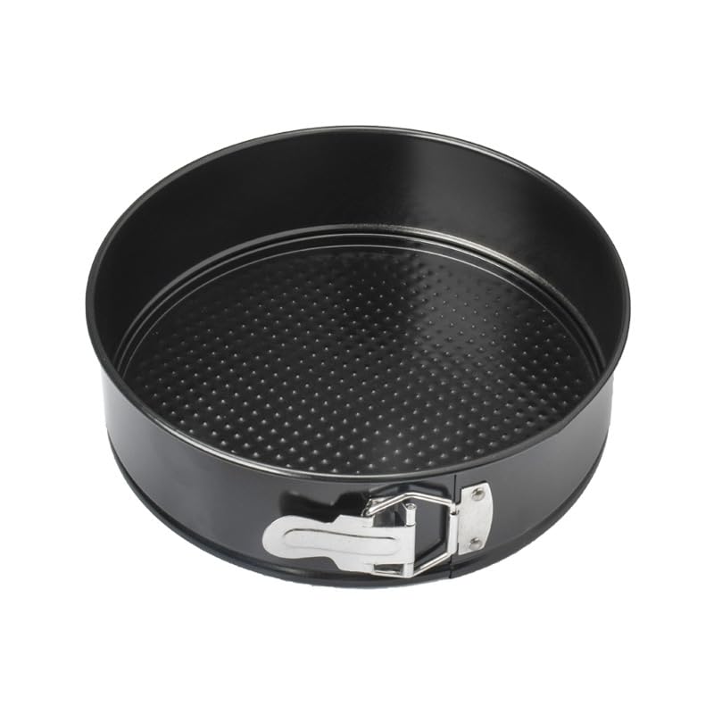 huixiaoqing Springform Cake Tin with Loose Base, Nonstick Leakproof Round Cheesecake Pan with Removable Bottom, Carbon Steel Baking Tins for Restaurants, Home and Kitchen (8 Inch)