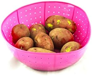 Multi-Functional Collapsible Kitchen Silicone Strainer - Silicone Roll-Up SimpleStorage Collander (Rose)