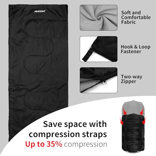 JAICOM Ultralight Sleeping Bag - Compact Down Single Camping & Hiking Sleeping Bags for Adults and Children