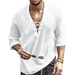 Men's Fashion Shirt Short Sleeve Beach V-Neck