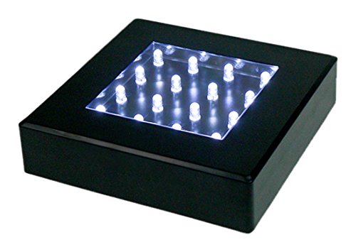 Fortune Products LB-5W-B Light Base 5" Square, White LED, Black Encasement