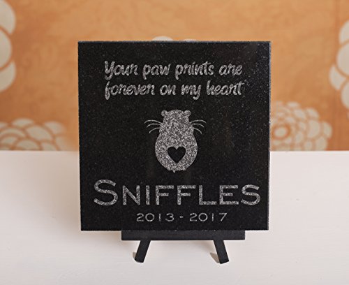 6 x 6 Engraved Granite Hamster or Guinea-Pig Memorial