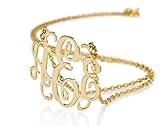 Monogram Necklace 18k Gold Plated Personalized Initial Name Necklace