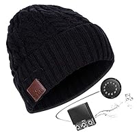 Heitaisi Bluetooth Beanie Hat, V4.2 Wireless Bluetooth Headset Knitted Hat, Unisex Winter Cap with Wireless Headphone Earphone Stereo Speaker for Outdoor Sport Running Skiing Snowboard