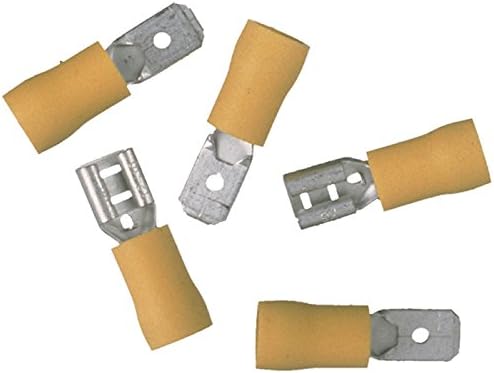 Connex COXT190535 Flat Plug Connectors, Yellow/Silver, Set of 10 Piece