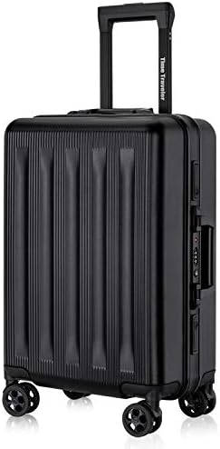 High-Capacity Foveate Hardside Aluminum Frame Luggage, 24" Suitcase with Great Intensity, Scratch-Resistant, Easy for Both of Pleasant and Business Trip, Equipped with Two Locks, Black