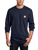 Carhartt Men's Workwear Pocket Long Sleeve T-Shirt Midweight Jersey Original Fit K126,Navy,Small