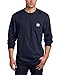 Carhartt Men's Workwear Pocket Long Sleeve T-Shirt Midweight Jersey Original Fit K126,Navy,Small