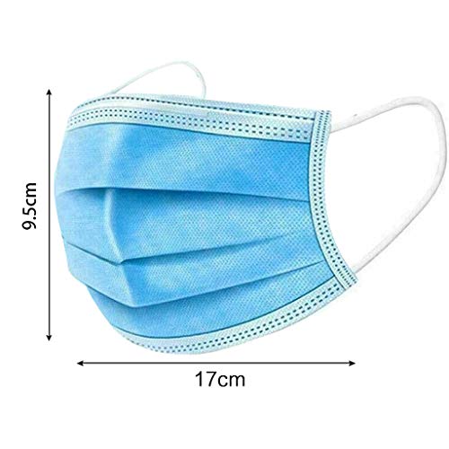 Obestseller Disposable 3 Ply Supplies - With Nanofiber Filter Lining, Student Start School Necessities (One Size, Blue 10Pcs)