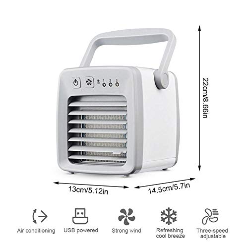 Tawcal Mini Portable Air Cooler USB Desk Conditioner Quiet Evaporative Small Aircon Fan Add Water for Office, Dorm, Room, Outdoor