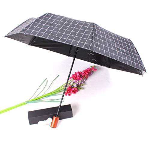 CapsA Travel Umbrella,Charging Folding Umbrella with Fan 2000 MAh to Send Fan Windproof Reinforced Quick-Drying Lightweight Sun Rain Umbrella (Black)