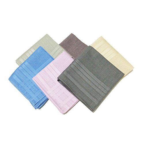 OWM Handkerchief 6 Pack Assorted Colored Pure Cotton Solid Handkerchiefs Bulk
