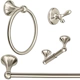 Wholesale Plumbing Supply 4-Piece Bathroom Hardware Accessory Set with 24" Towel Bar - Satin Nickel