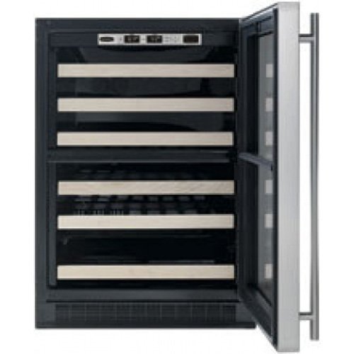 Chateau 44 Bottle Dual Zone Built-In Wine Refrigerator Finish: Stainless Steel, Hinge Location: Right