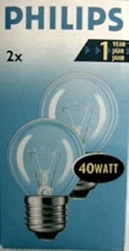 Philips Standardlicht P45 40W 230V klar weiß E27 2 Stück
