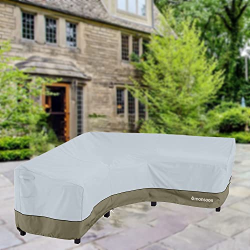 [monsoon] Patio LShaped Sectional Sofa Cover Heavy Duty Waterproof