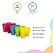 PLASKIDY Reusable Plastic Cups - Set of 10 Kids Cups - 15 oz Plastic Cups for Kids - BPA Free Cups - Dishwasher Safe Cups - Assorted Colored Cups - Great Kids Drinking Cups