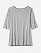 Daily Ritual Women's Fluid Knit Elbow-Sleeve Boat Neck Shirt