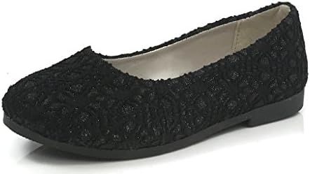 Girls Kids Lace Sparkle Princess Dress Ballet Flats BLACK 13 US Little Kid