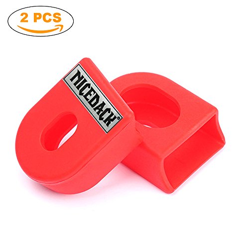 NICEDACK Bicycle Crankset Protective Cover, 2 PCS Sleeve Protector Mountain Road Bike Arm Boots Fixed Gear Bicycle Crank Protective Cover (red)