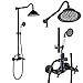 Rozin Bathroom Dual Knobs Mixer Shower Set 8-inch Rain Showerhead with Hand Spray Oil Rubbed Bronze