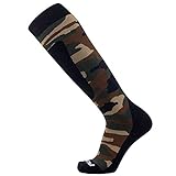 Midweight Camo Snowboard Socks – Merino Wool Winter Cold Weather OTC Ski Sock – Great for Snowboarding, Skiing, Snow Shoeing, Outdoors (S, Army Green)