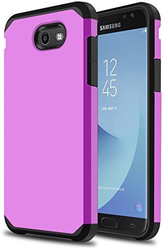 Galaxy J7 V Case, Galaxy J7 Perx Case, Samsung J7 Prime Case OTOONE [Slim Fit]Hybrid Dual Layer Heavy Duty Protection Rugged Rubber Silicone Matte Cover for Galaxy J7 2017 (Purple)