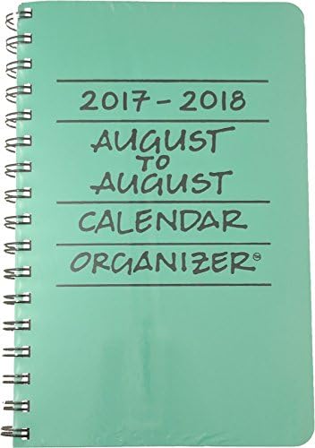 2017-2018 August to August Calendar Organizer- Mint (Light Green)