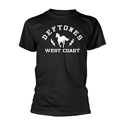 Deftones T Shirt West Coast White Pony Band Logo Official Mens Black