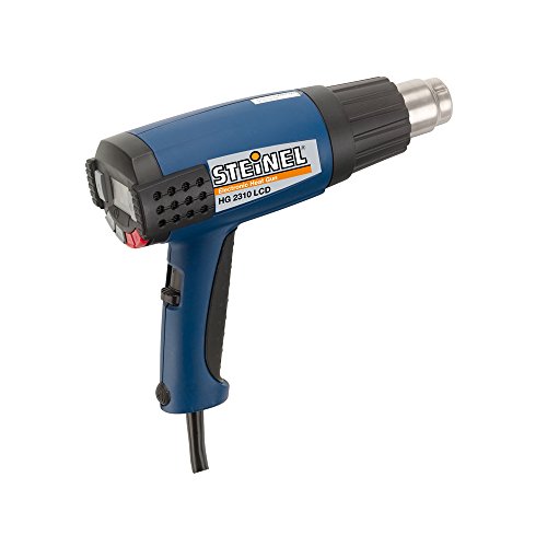 Steinel HG 2310 Industrial Heat Gun with LCD Display, 1600 W power blowing hot heat, temperature and airflow continuously variable, lockable override control, ideal for use on electronics, aerospace, medical manufacturing, 34870