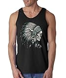Shop4Ever Skull Headdress Men's Tank Top Native American Tank Tops