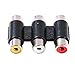 RCA Connector,Audio Video 3-RCA Female to Female Coupler Adapter,(2-Pack)