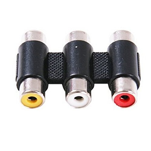 YOQXHY RCA Connector,Audio Video 3-RCA Female to Female Coupler Adapter,(2-Pack)