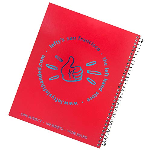 Lefty's LeftHanded Notebooks Wideruled Spiral Notebook, Assorted Colors, 5 Pack For Left