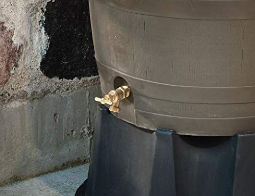RTS Home Accents 50-Gallon Rain Water Collection Barrel with Brass Spigot, Brown (Certified Refurbished)