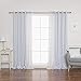 Best Home Fashion uMIXm Mix and Match Tulle Sheer Lace and Blackout 4 Piece Curtain Set – Stainless Steel Nickel Grommet Top – 2 sheers and 2 Blackout Panels – 52